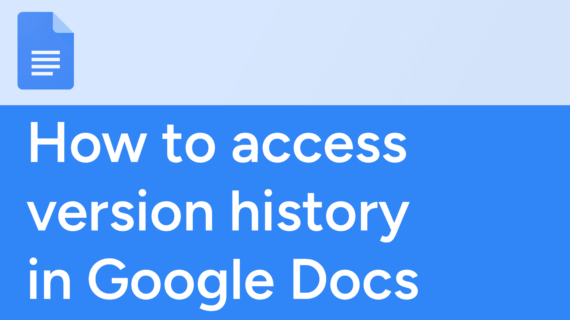 How to access version history in Google Docs