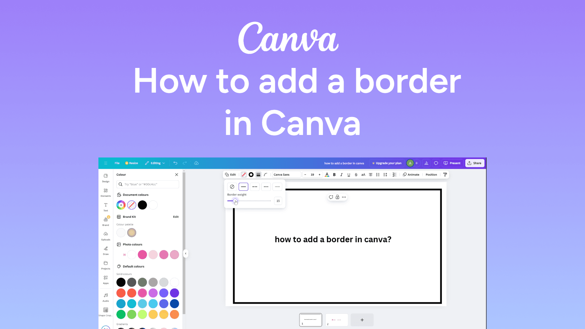 How to add a border in Canva