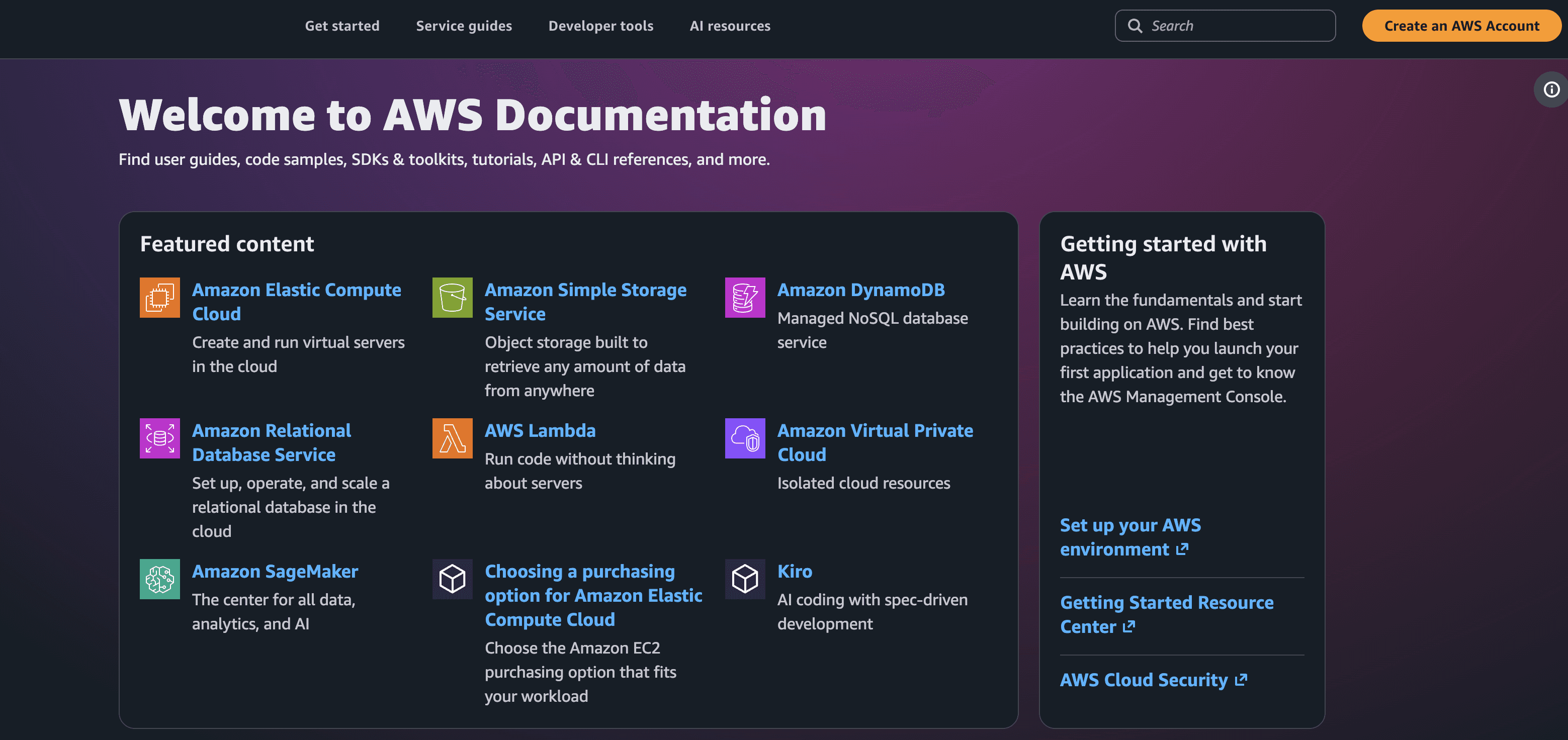 AWS documentation